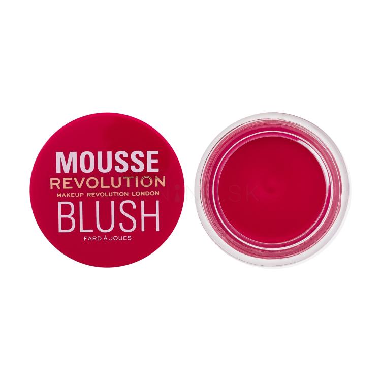 Makeup Revolution London Mousse Blush Lícenka pre ženy 6 g Odtieň Juicy Fuchsia Pink