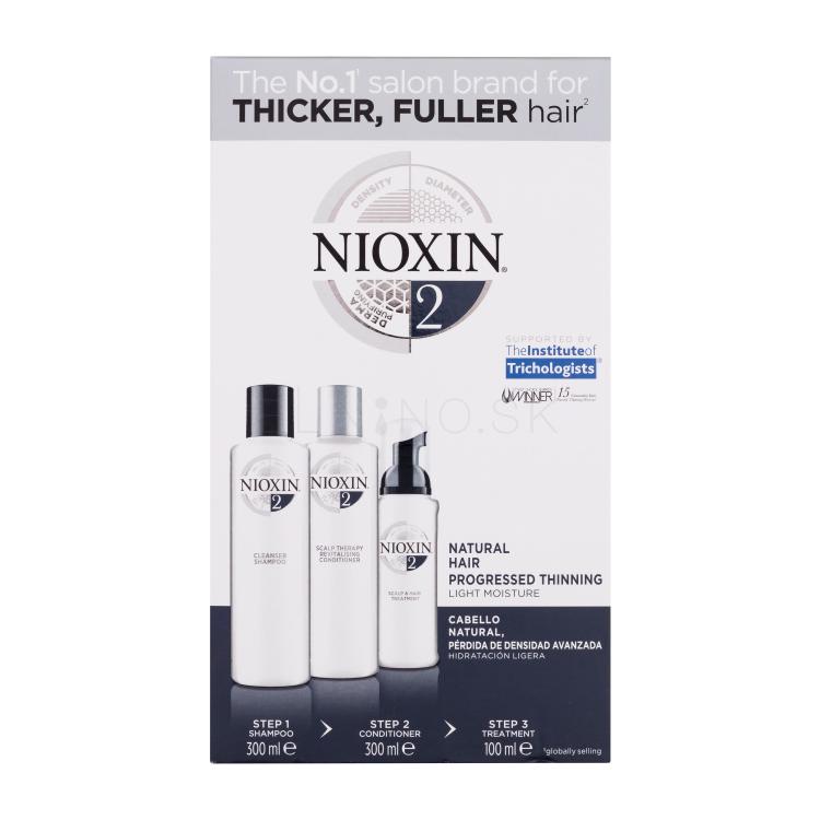 Nioxin System 2 Darčeková kazeta šampón System 2 Cleanser Shampoo 300 ml + kondicionér System 2 Revitalising Conditioner 300 ml + starostlivosť o vlasy System 2 Scalp &amp; Hair Treatment 100 ml