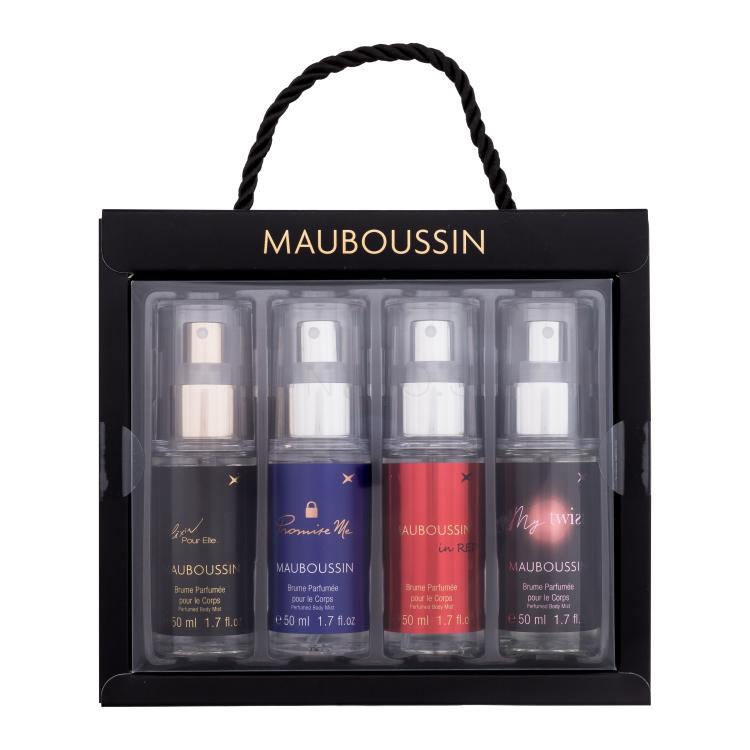 Mauboussin Mauboussin Collection Darčeková kazeta telový závoj Elixir Pour Elle 50 ml + telový závoj Promise Me 50 ml + telový závoj Mauboussin In Red 50 ml + telový závoj Mauboussin My Twist 50 ml