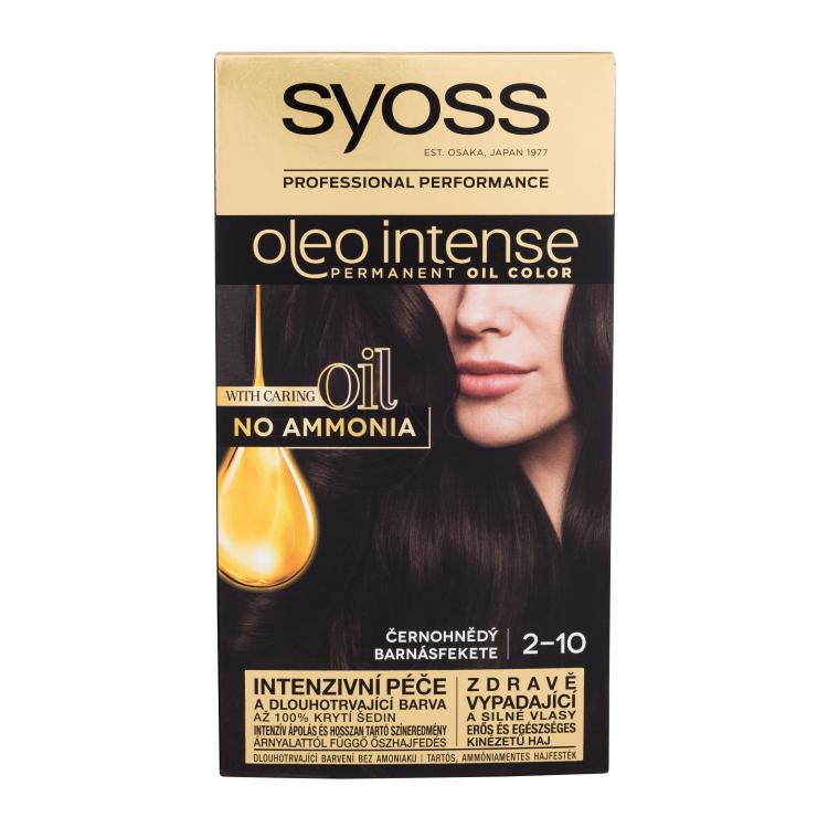 Syoss Oleo Intense Permanent Oil Color Farba na vlasy pre ženy 50 ml Odtieň 2-10 Black Brown poškodená krabička