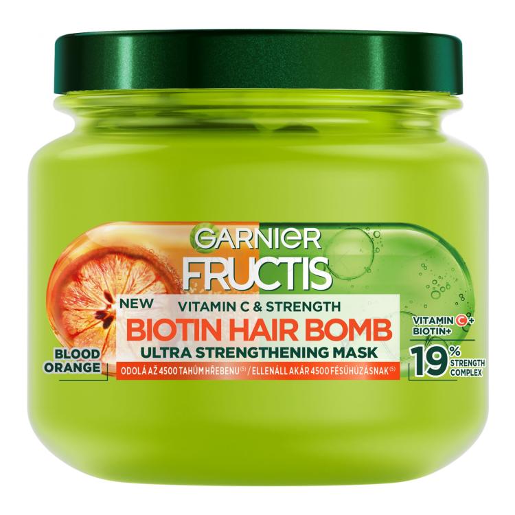 Garnier Fructis Vitamin &amp; Strength Biotin Hair Bomb Maska na vlasy pre ženy 320 ml