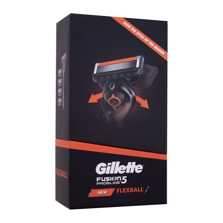 Gillette Fusion Proglide Flexball Darčeková kazeta holiaci strojček s jednou hlavicou 1 ks + 4 ks náhradné hlavice