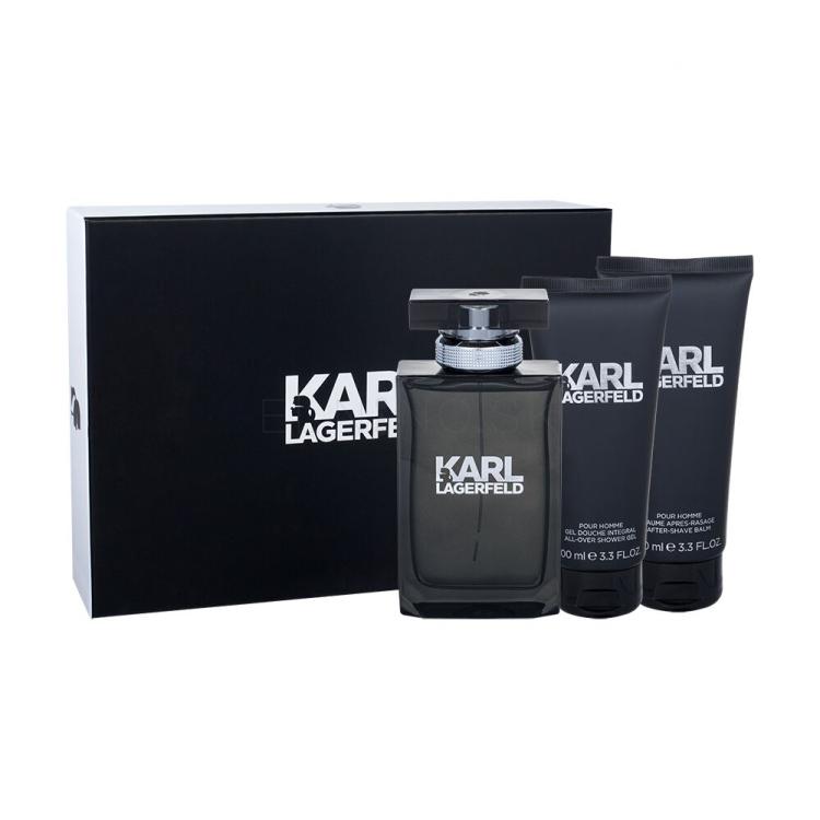 Karl Lagerfeld Karl Lagerfeld For Him Darčeková kazeta toaletná voda 100 ml + balzam po holení 100 ml + sprchovací gél 100 ml
