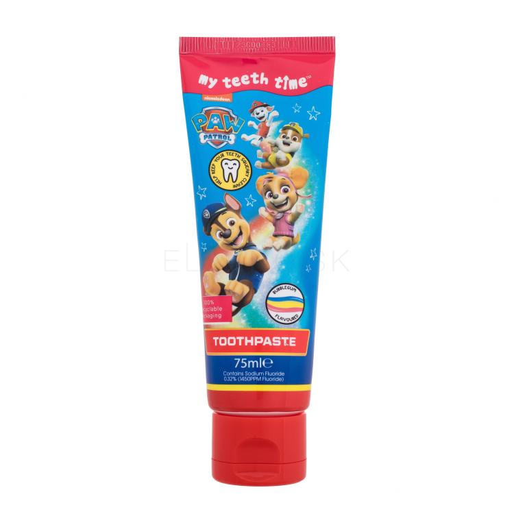 Nickelodeon Paw Patrol Toothpaste Bubblegum Zubná pasta pre deti 75 ml