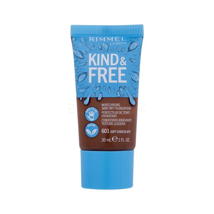 Rimmel London Kind &amp; Free Skin Tint Foundation Make-up pre ženy 30 ml Odtieň 601 Soft Chocolate