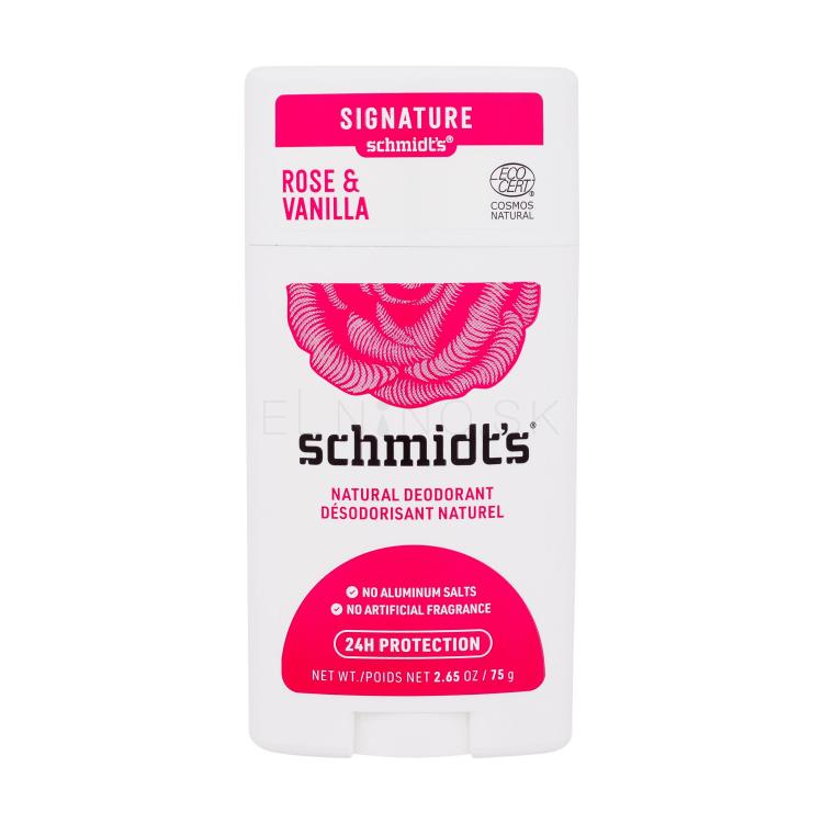 schmidt&#039;s Rose &amp; Vanilla Natural Deodorant Dezodorant pre ženy 75 g