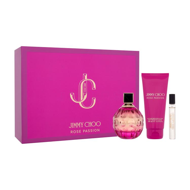 Jimmy Choo Rose Passion Darčeková kazeta parfumovaná voda 100 ml + parfumovaná voda 7,5 ml + telové mlieko 100 ml