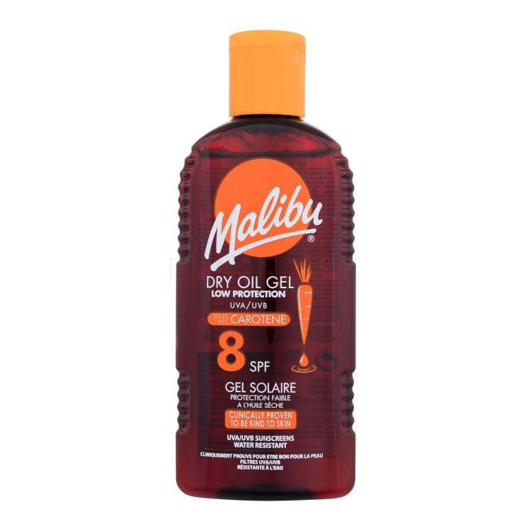 Malibu Dry Oil Gel With Carotene SPF8 Opaľovací prípravok na telo 200 ml