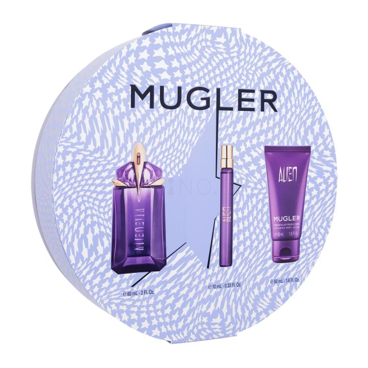 Mugler Alien Darčeková kazeta parfumovaná voda 60 ml + telové mlieko 50 ml + parfumovaná voda 10 ml