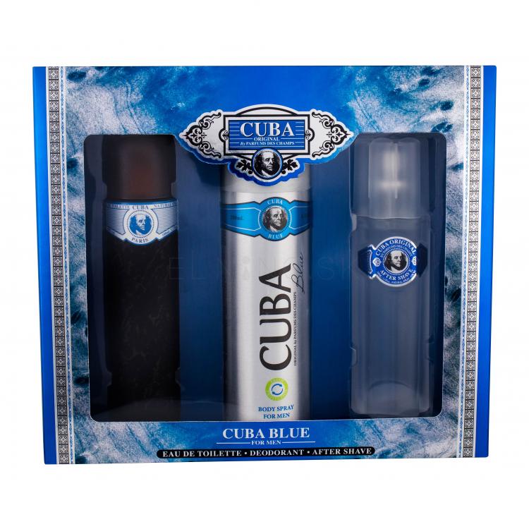 Cuba Blue Darčeková kazeta toaletná voda 100 ml + dezodorant 200 m l+ voda po holení 100 ml