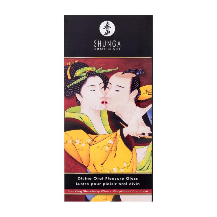 Shunga Divine Oral Pleasure Gloss Sparkling Strawberry Wine Erotická kozmetika pre ženy 10 ml