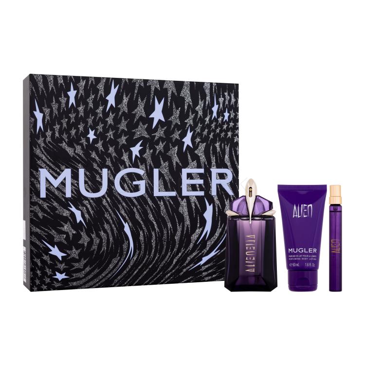 Mugler Alien Darčeková kazeta parfumovaná voda 60 ml + telové mlieko 50 ml + parfumovaná voda 10 ml