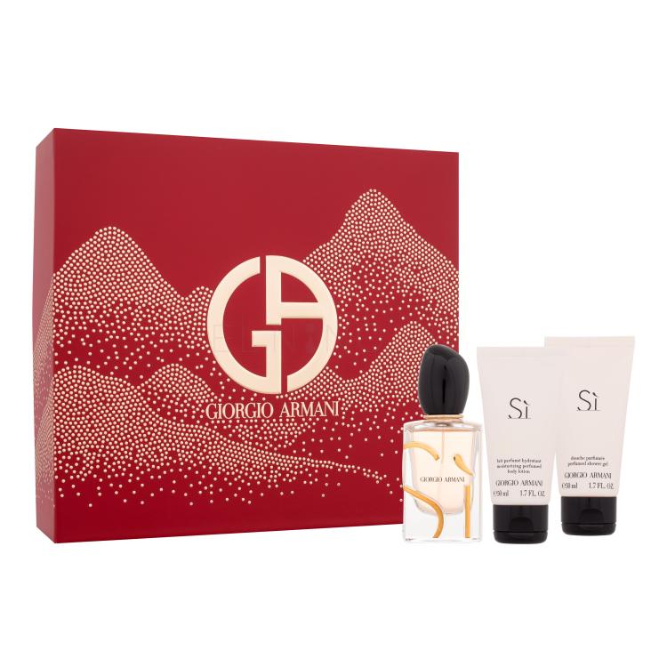 Giorgio Armani Sì Darčeková kazeta parfumovaná voda 50 ml + telové mlieko 50 ml + sprchovací gél 50 ml
