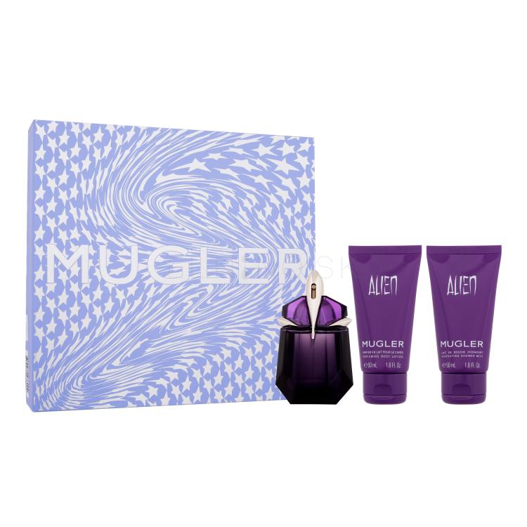 Mugler Alien SET3 Darčeková kazeta parfumovaná voda 30 ml + sprchovacie mlieko 50 ml + telové mlieko 50 ml
