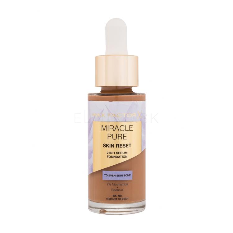 Max Factor Miracle Pure Skin Reset 2in1 Serum Foundation Make-up pre ženy 30 ml Odtieň 85-90 Medium To Deep
