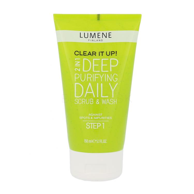 Lumene Clear It Up! Deep Purifying Daily Scrub &amp; Wash 2in1 Čistiaci gél pre ženy 150 ml