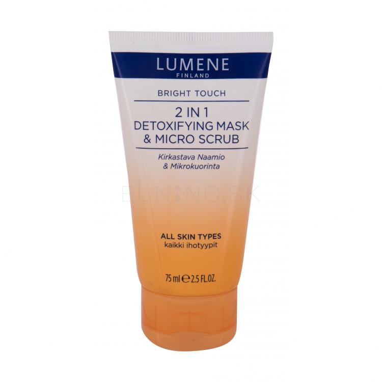 Lumene Bright Touch 2in1 Detoxifying Mask &amp; Micro Scrub Pleťová maska pre ženy 75 ml