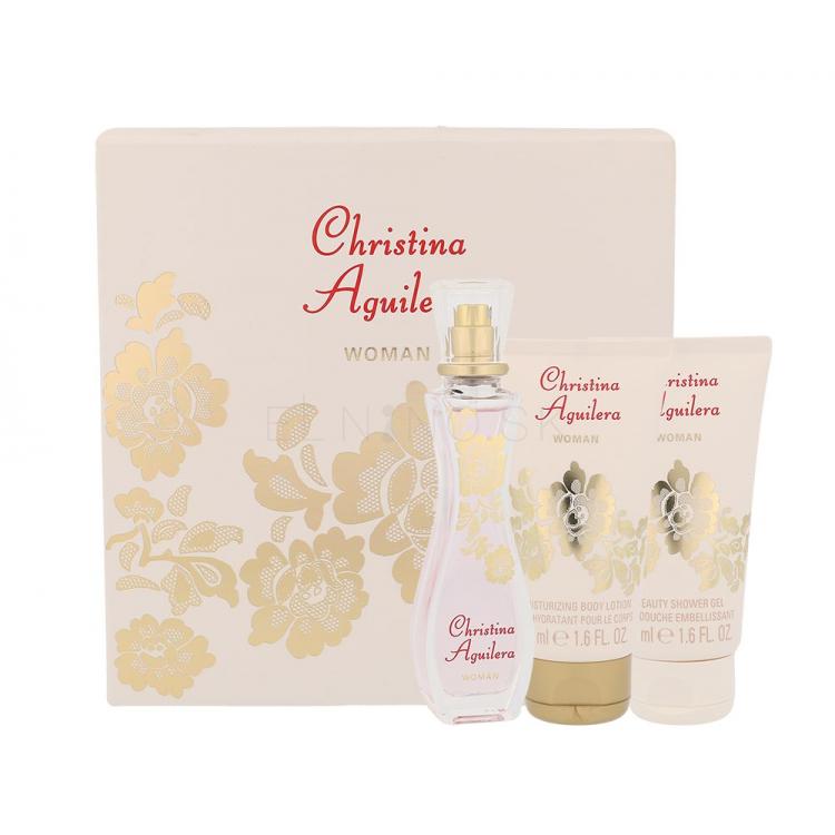 Christina Aguilera Woman Darčeková kazeta parfumovaná voda 30 ml + sprchovací gél 50 ml + telové mlieko 50 ml
