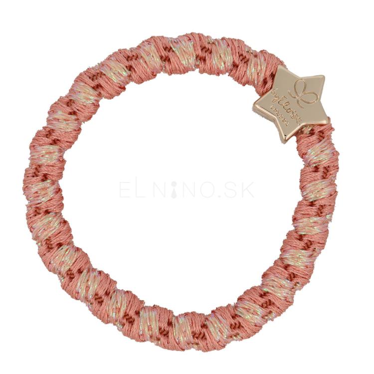 By Eloise London Woven Gold Star Gumička na vlasy pre ženy 1 ks Odtieň Coral Pink