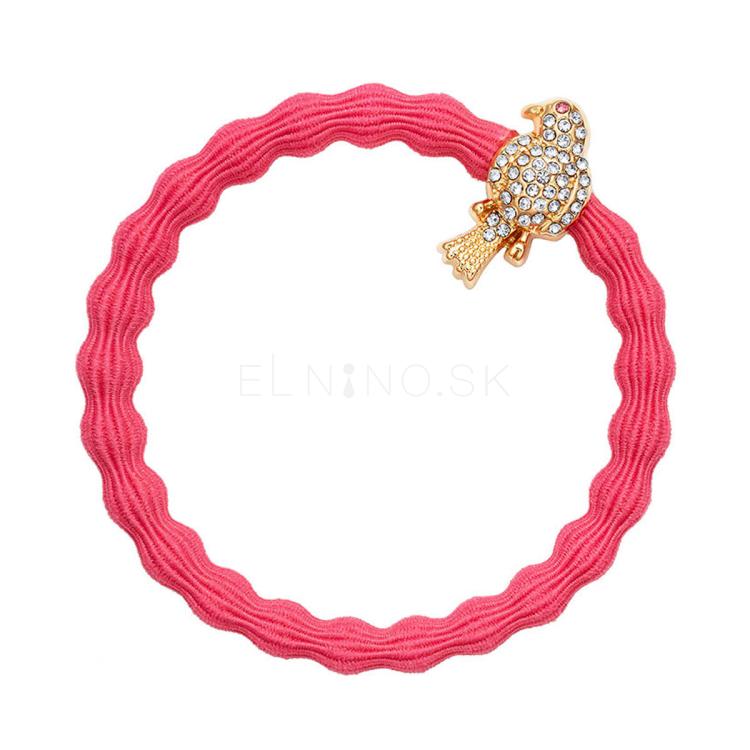 By Eloise London Bling Charms Gold Diamanté Bird Gumička na vlasy pre ženy 1 ks Odtieň Neon Peach