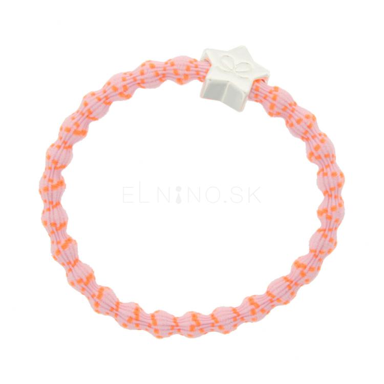 By Eloise London Silver Star Gumička na vlasy pre ženy 1 ks Odtieň Orange on Pink