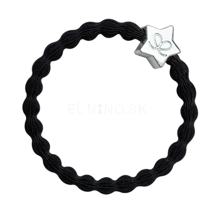By Eloise London Bling Charms Silver Diamanté Star Gumička na vlasy pre ženy 1 ks Odtieň Black