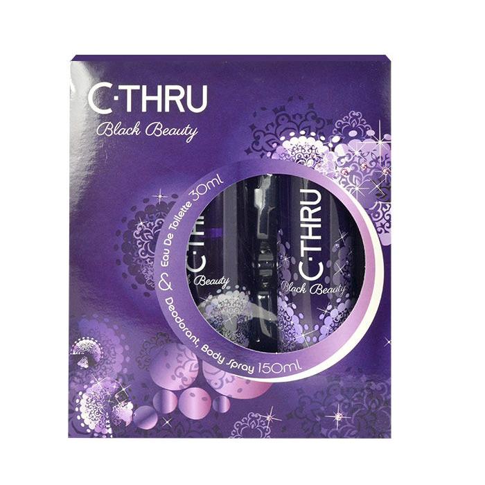 C-THRU Black Beauty Darčeková kazeta toaletná voda 30 ml + dezodorant 150 ml poškodená krabička