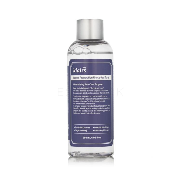 Dear, Klairs Supple Preparation Unscented Toner Pleťová voda a sprej 180 ml