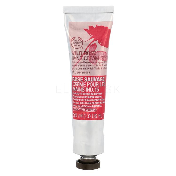 The Body Shop Wild Rose SPF15 Krém na ruky pre ženy 30 ml