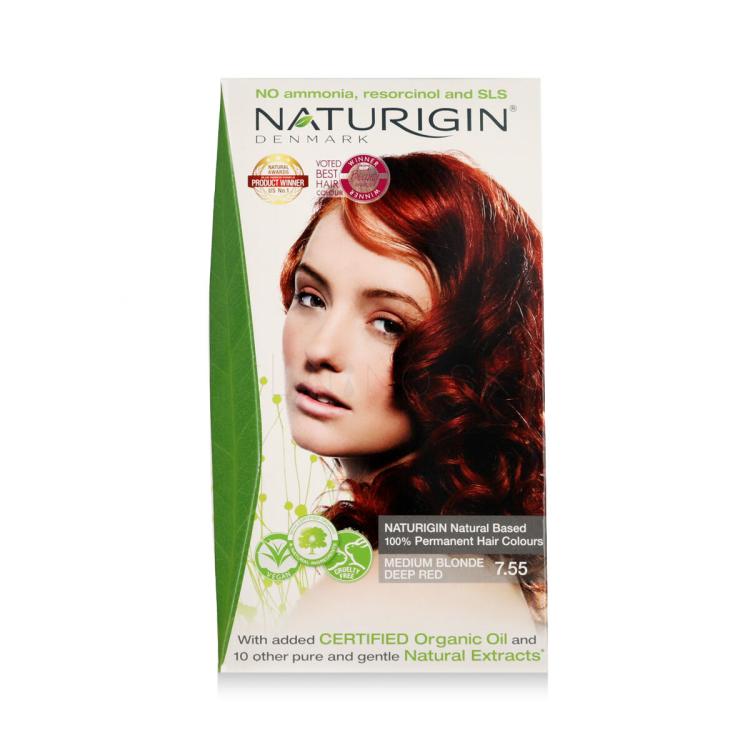 Naturigin Permanent Hair Colour Farba na vlasy 115 ml Odtieň Medium Blonde Deep Red 7.55