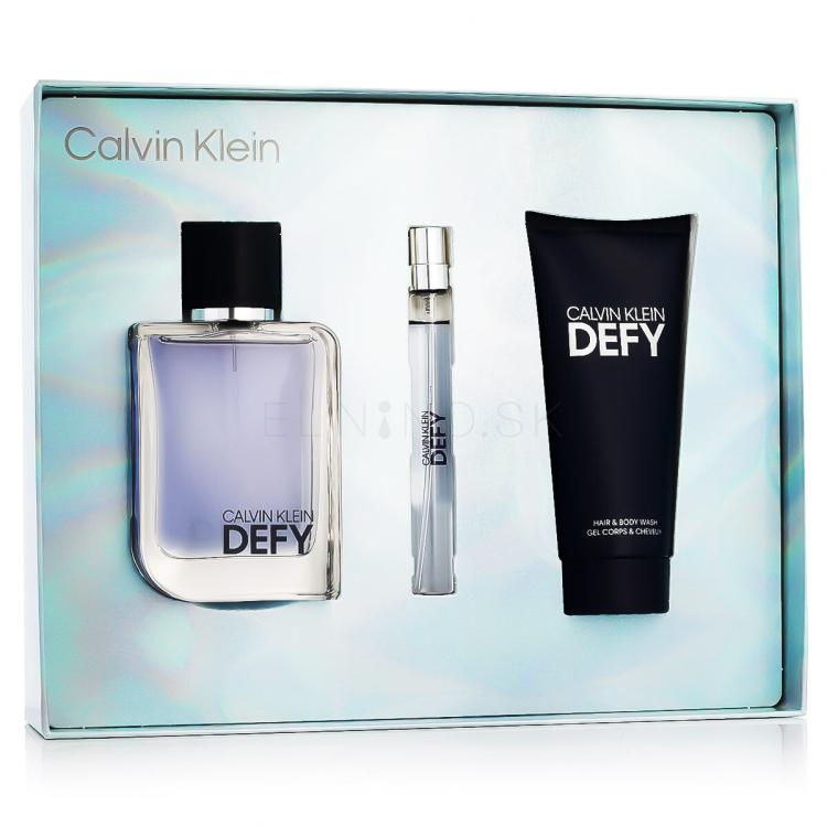 Calvin Klein Defy Darčeková kazeta toaletná voda 100 ml + sprchovací gél 100 ml + toaletná voda 10 ml