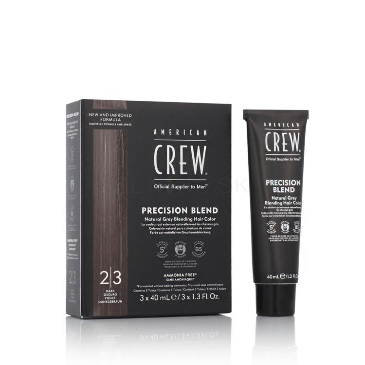 American Crew Precision Blend Natural Grey Blending Hair Color Farba na vlasy pre mužov Odtieň 2-3 Dark Set