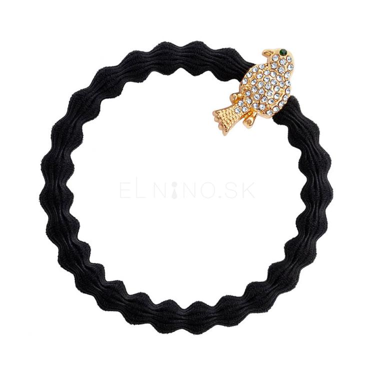 By Eloise London Bling Charms Gold Diamanté Bird Gumička na vlasy pre ženy 1 ks Odtieň černá