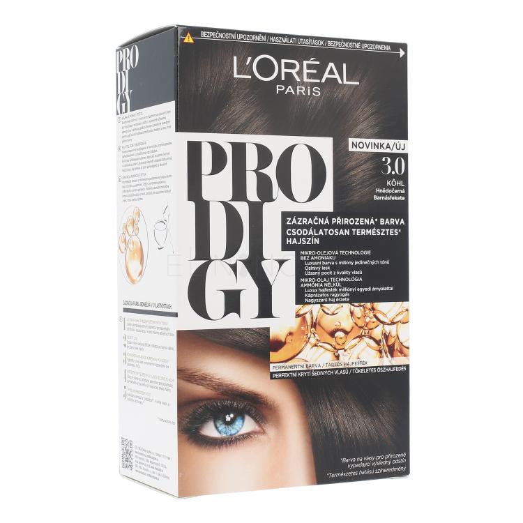 L&#039;Oréal Paris Prodigy Farba na vlasy pre ženy 1 ks Odtieň 3.0 Kohl