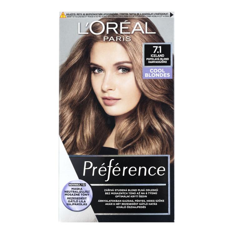 L&#039;Oréal Paris Préférence Récital Farba na vlasy pre ženy 60 ml Odtieň 7.1 Island