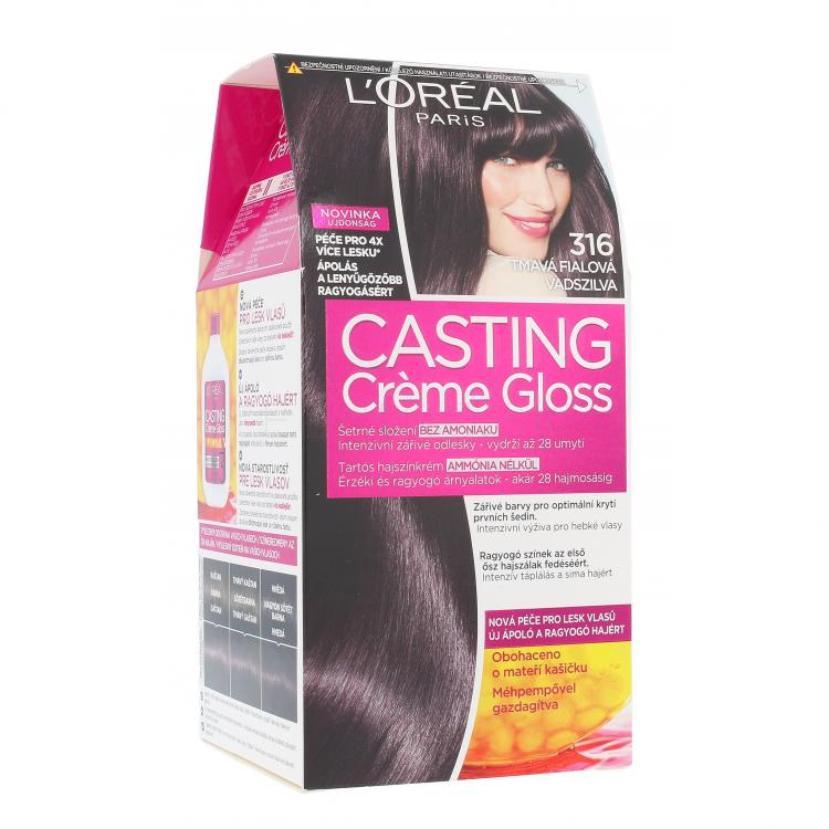 L&#039;Oréal Paris Casting Creme Gloss Farba na vlasy pre ženy 48 ml Odtieň 316 Plum