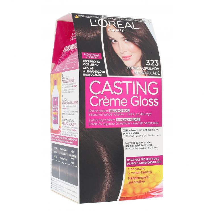 L&#039;Oréal Paris Casting Creme Gloss Farba na vlasy pre ženy 48 ml Odtieň 323 Darkest Chocolate