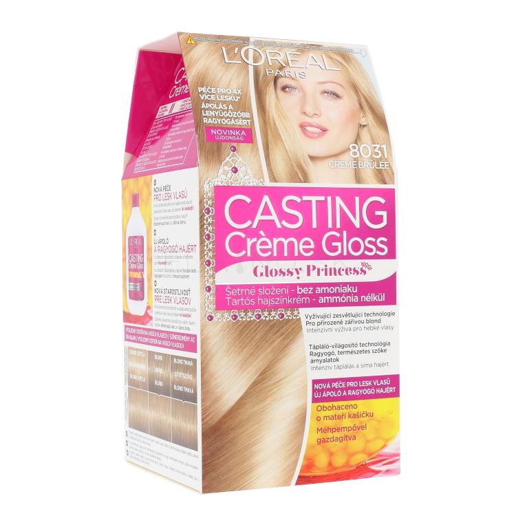 L&#039;Oréal Paris Casting Creme Gloss Glossy Princess Farba na vlasy pre ženy 48 ml Odtieň 8031 Creme Brulée