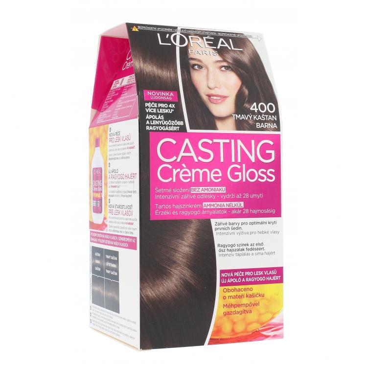 L´Oréal Paris Casting Creme Gloss Farba na vlasy pre ženy 48 ml Odtieň 400 Dark Brown
