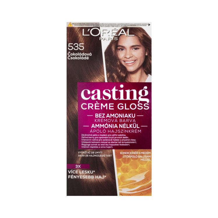 L&#039;Oréal Paris Casting Creme Gloss Farba na vlasy pre ženy 48 ml Odtieň 535 Chocolate