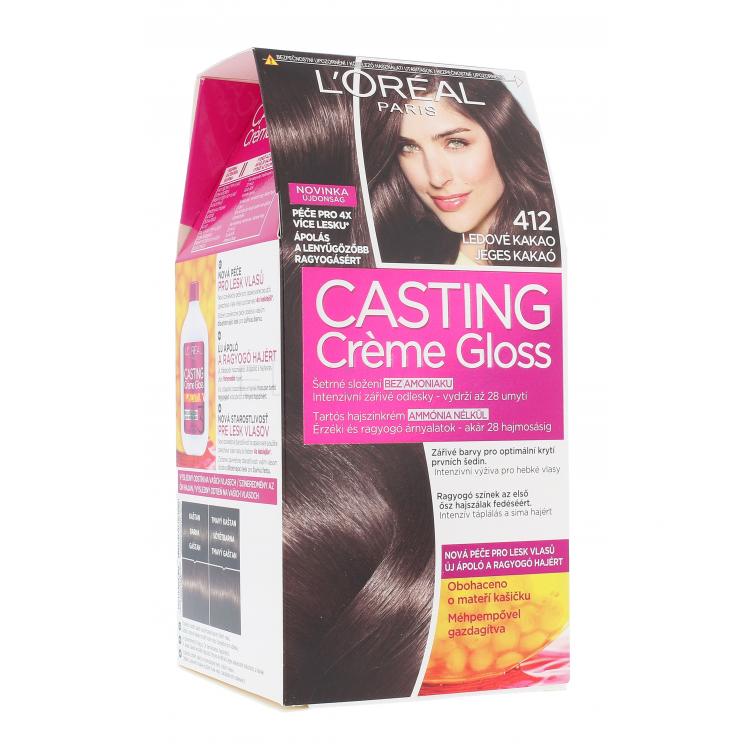 L´Oréal Paris Casting Creme Gloss Farba na vlasy pre ženy 48 ml Odtieň 412 Iced Cocoa