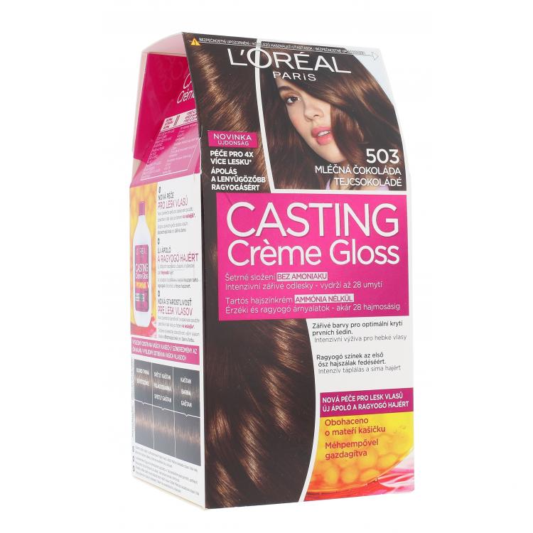 L&#039;Oréal Paris Casting Creme Gloss Farba na vlasy pre ženy 48 ml Odtieň 503 Golden Chocolate