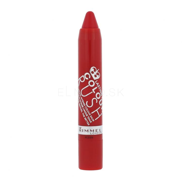 Rimmel London Lasting Finish Colour Rush Balm Ceruzka na pery pre ženy 2,5 g Odtieň 500 The Redder, The Better