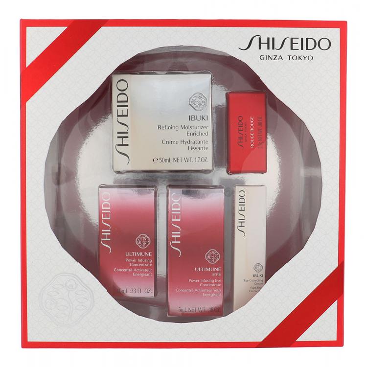 Shiseido Ibuki Refining Moisturizer Enriched Darčeková kazeta Ibuki Refining Moisturizer Enriched 50 ml + Ultimune Concentrate 10 ml + Ultimune Eye Concentrate 5 ml + Ibuki Eye Cream 5 ml + Rouge 2,5 g RD501