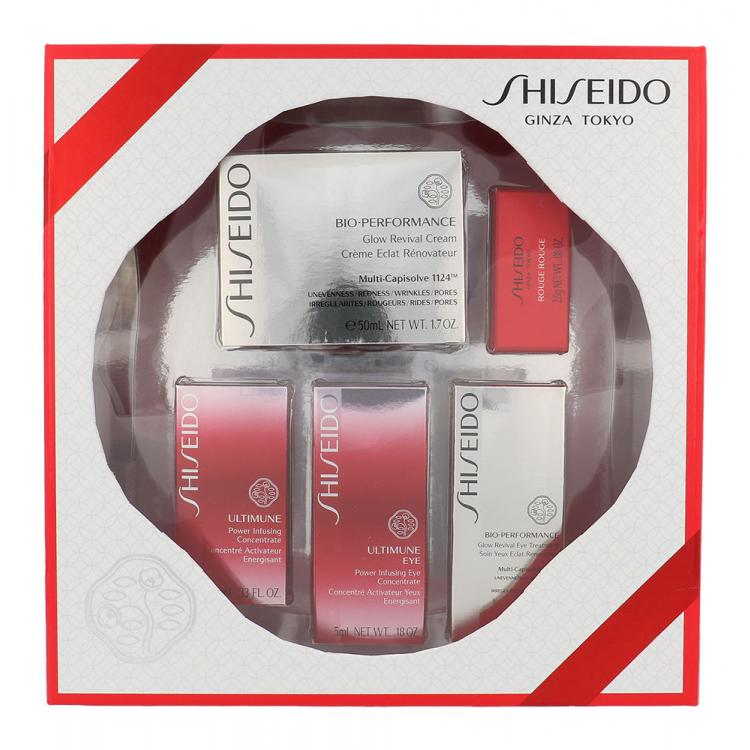 Shiseido Bio-Performance Glow Revival Cream Darčeková kazeta BIO-PERFORMANCE Glow Revival Cream 50 ml + Ultimune Concentrate 10 ml + Ultimune Eye Concentrate 5 ml + Glow Revival Eye Tr. 5 ml + Rouge 2,5 g RD501