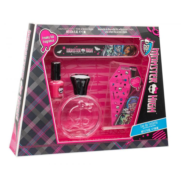Monster High Monster High Darčeková kazeta toaletná voda 50 ml + pilník na nechty + lak na nechty 7 ml + samolepky na nechty