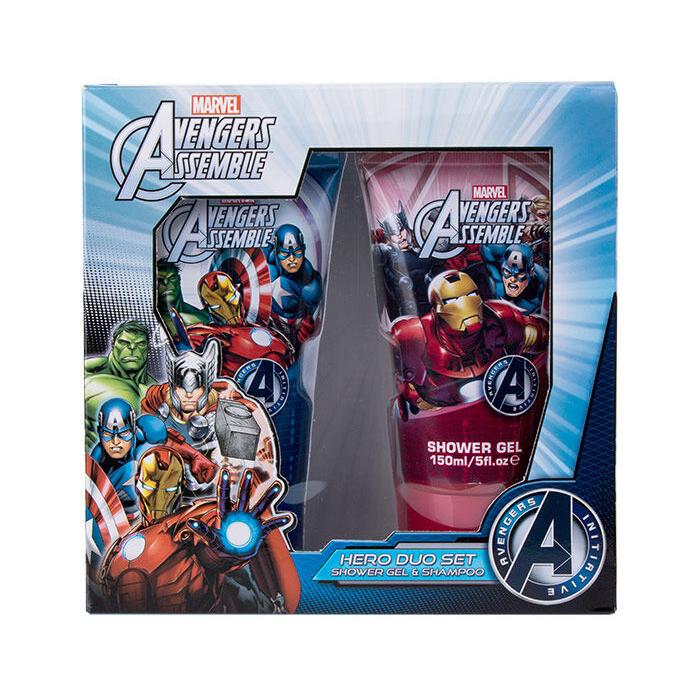 Marvel Avengers Assemble Darčeková kazeta sprchovací gél 150 ml + šampón 150 ml poškodená krabička