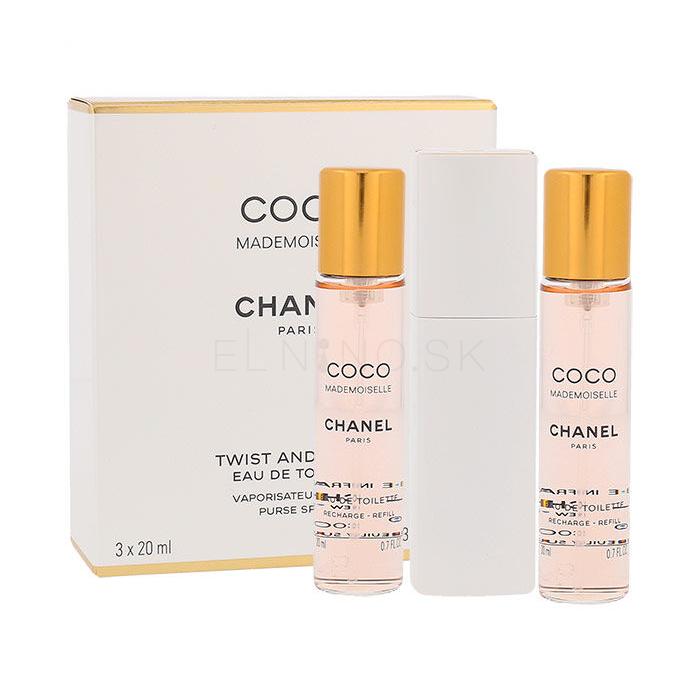 Chanel Coco Mademoiselle 3x 20 ml Toaletná voda pre ženy Twist and Spray 20 ml poškodená krabička