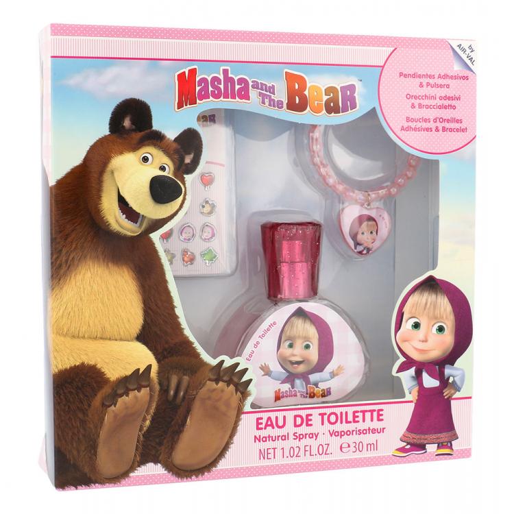 Disney Masha and The Bear Darčeková kazeta toaletná voda 30 ml + náušnice + náramok