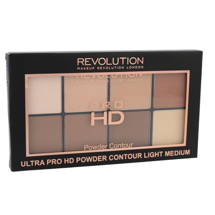 Makeup Revolution London Ultra Pro HD Powder Contour Palette Kontúrovacia paletky pre ženy 20 g Odtieň Light Medium